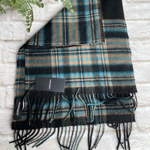 NORDSTROM twill cashmere and wool fringe scarf brand new with tags